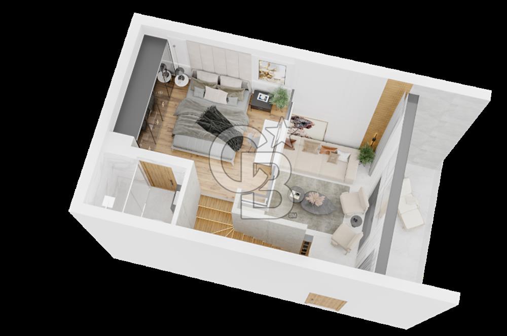 KKTC Girne Casa del Mare Havuz Manzaralı 1+1 Loft Gardenhouse