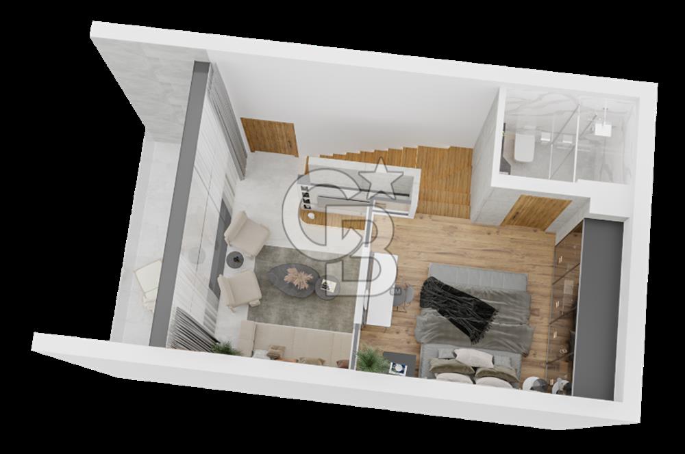 KKTC Girne Casa del Mare Havuz Manzaralı 1+1 Loft Gardenhouse