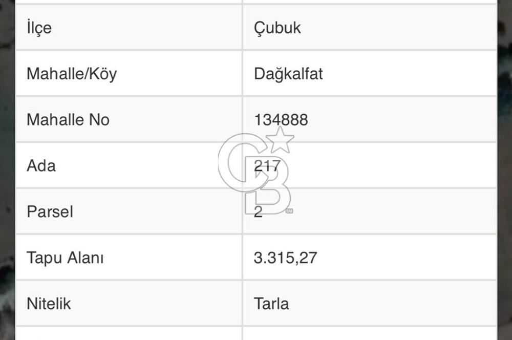ÇUBUĞUN ENGÜZEL KÖYLERİNDEN BİRİ OLAN DAĞKALFATTA SATILIK ARSA