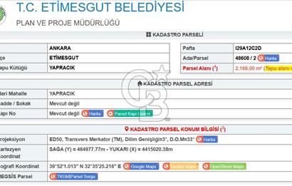YAPRACIKTA TAYMEK ÜSTÜ 2166 m² İMARLI SATILIK ARSA