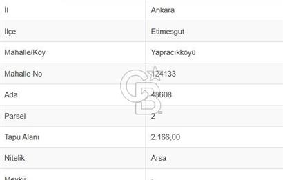 YAPRACIKTA TAYMEK ÜSTÜ 2166 m² İMARLI SATILIK ARSA