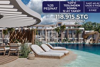 Kıbrıs Ötüken'de Ultra Lüks Lagün Havuzlu Sitede Satılık 1+1 Penthouse Daireler