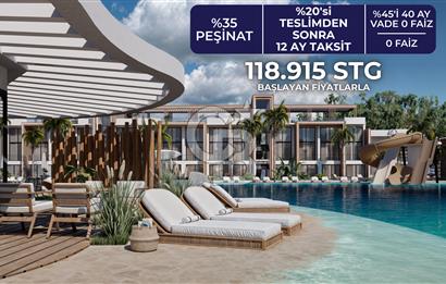 Kıbrıs Ötüken'de Ultra Lüks Lagün Havuzlu Sitede Satılık 1+1 Penthouse Daireler
