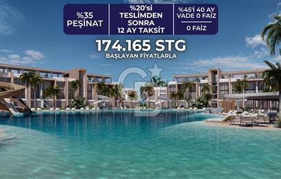 Kıbrıs Ötüken'de Ultra Lüks Lagün Havuzlu Sitede Satılık 2+1 Özel Bahçeli Daireler