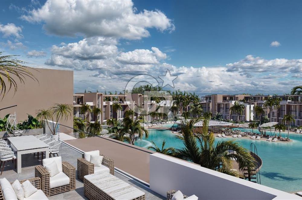 Kıbrıs Ötüken'de Ultra Lüks Lagün Havuzlu Sitede Satılık 1+1 Penthouse Daireler