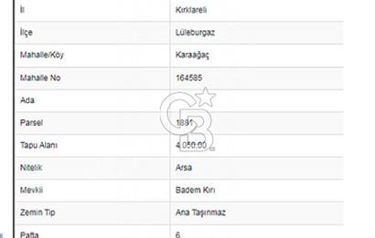 KIRKLARELİ LÜLEBURGAZ KARAAĞAÇ KÖYÜNDE SATILIK VİLLA İMARLI ARSA