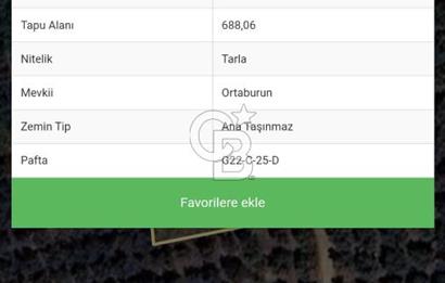 ORHANGAZİ ÇAKIRLI'DA 688 M2 YATIRIMLIK TARLA