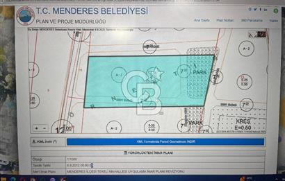 CB YALI'DAN MENDERES'DE İMAR PLANLAMASI İÇİNDE YATIRIMLIK ARAZİ
