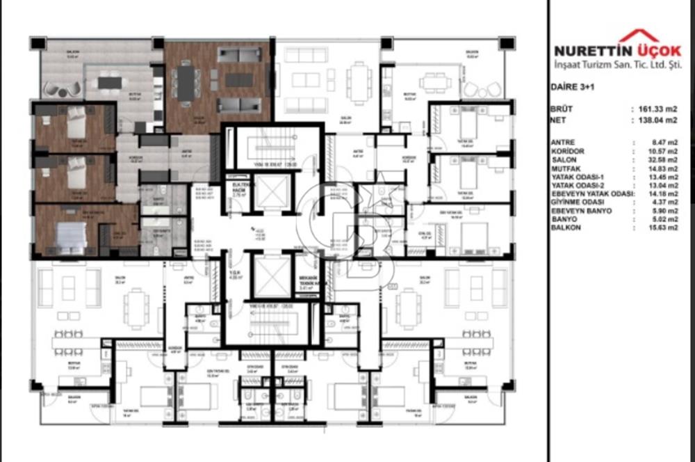 ÇANKAYA BEYTEPE BULVAR ÜZERİ ANİTTA BEYTEPE'DE SATILIK 3+1 DAİRE