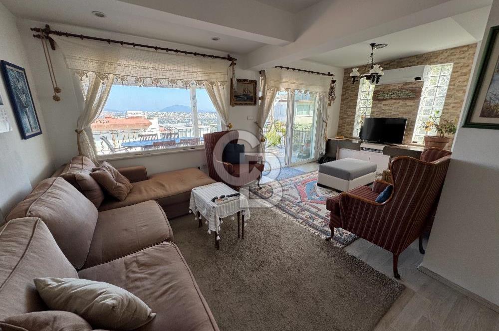 BODRUM BİTEZ'DE KİRALIK HAVUZLU, DENİZ MANZARALI TRİPLEKS VİLLA
