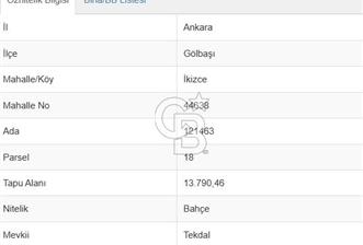 Gölbaşı İkizce 13.790 m²Meyve Bahçesi- 2+1 Daire| CB LOFT SÜMBÜL