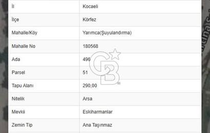 CB Akademi Körfez Yeniyalı'da Ticari İmarlı Satılık Arsa