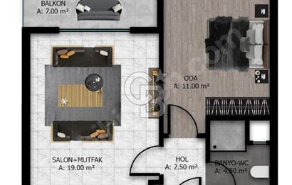 İNŞAASI DEVAM EDEN PROJEDEN LÜKS 1+1 SATILIK DAİRE