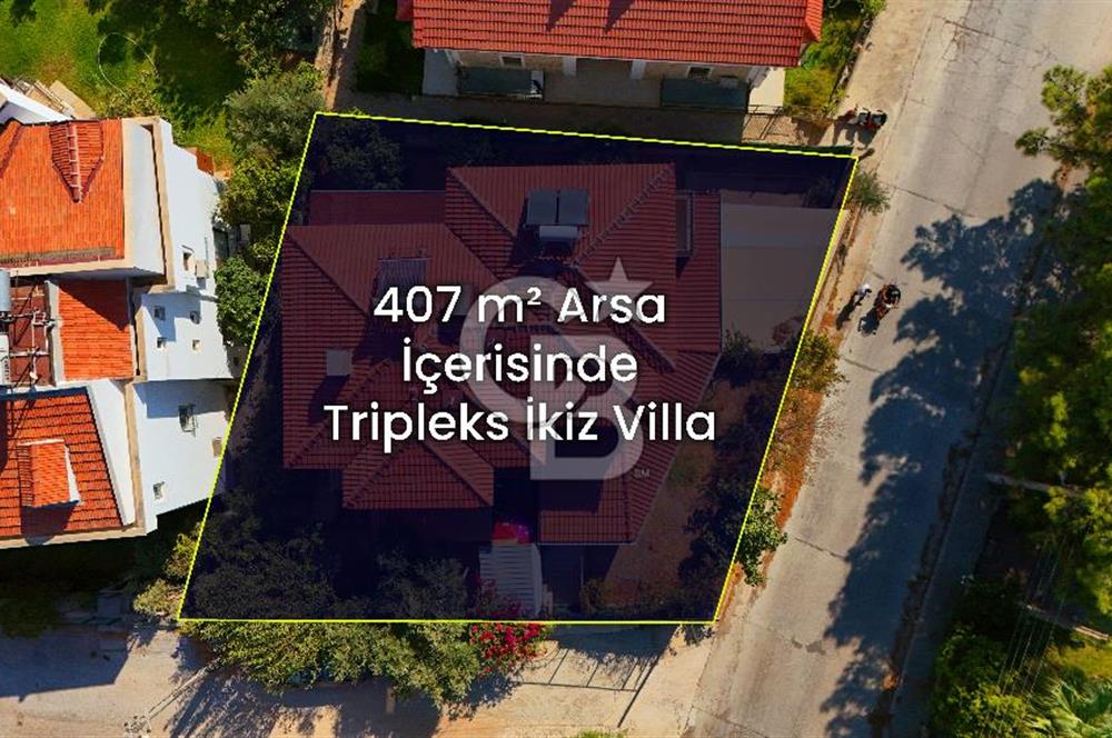 Datça Merkezde 2 Ayrı Girişli 4+1 İkiz Villa – Bahçeli, Otoparklı, Full Eşyalı