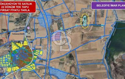 GÖLBAŞI GÖKÇEHÖYÜK MAHALLESİ SATILIK 22.202 M2 TEK TAPU TARLA