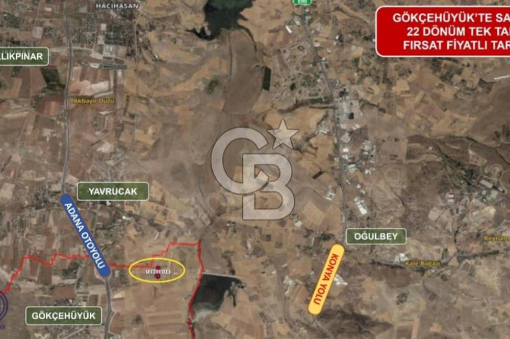 GÖLBAŞI GÖKÇEHÖYÜK MAHALLESİ SATILIK 22.202 M2 TEK TAPU TARLA