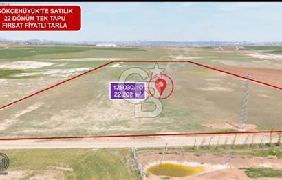 GÖLBAŞI GÖKÇEHÖYÜK MAHALLESİ SATILIK 22.202 M2 TEK TAPU TARLA