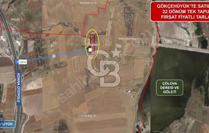 GÖLBAŞI GÖKÇEHÖYÜK MAHALLESİ SATILIK 22.202 M2 TEK TAPU TARLA