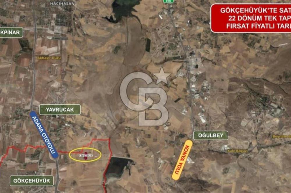 GÖLBAŞI GÖKÇEHÖYÜK MAHALLESİ SATILIK 22.202 M2 TEK TAPU TARLA