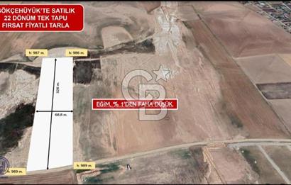 GÖLBAŞI GÖKÇEHÖYÜK MAHALLESİ SATILIK 22.202 M2 TEK TAPU TARLA