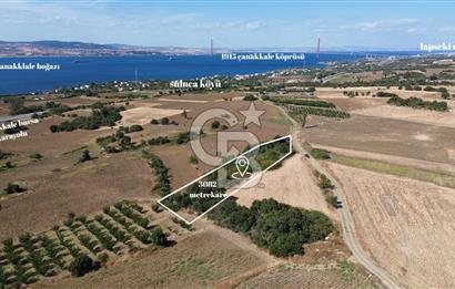 ÇANAKKALE SULUCA'DA BOĞAZ MANZARALI SATILIK TARLA