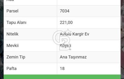 İlçe merkezinde Tapuda ev kayıtlı (fiziken ev yok) 221 m2 bahçe