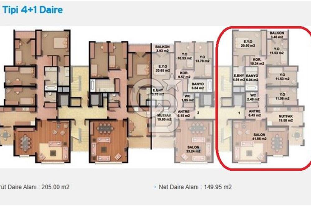 Ataşehir Kentplus 3352'de Havuz Mnz. Büyük Tip Kiralık 4+1 Daire