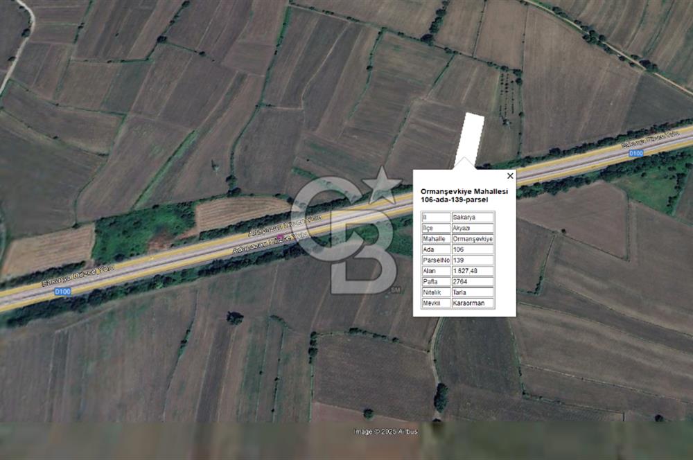 SAKARYA AKYAZI ORMANŞEVKİYE KÖYÜNDE SATILIK E-5 CEPHELİ  ARAZİ!
