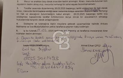 SIHHIYEDE METRO 5, ANKARAY 3 DK OTOPARKLI KOMBİLİ KİRALIK DAİRE