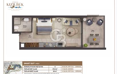 SİNPAŞ KIZILBÜK MARMARİS ORMAN MANZARALI DEVREMÜLK
