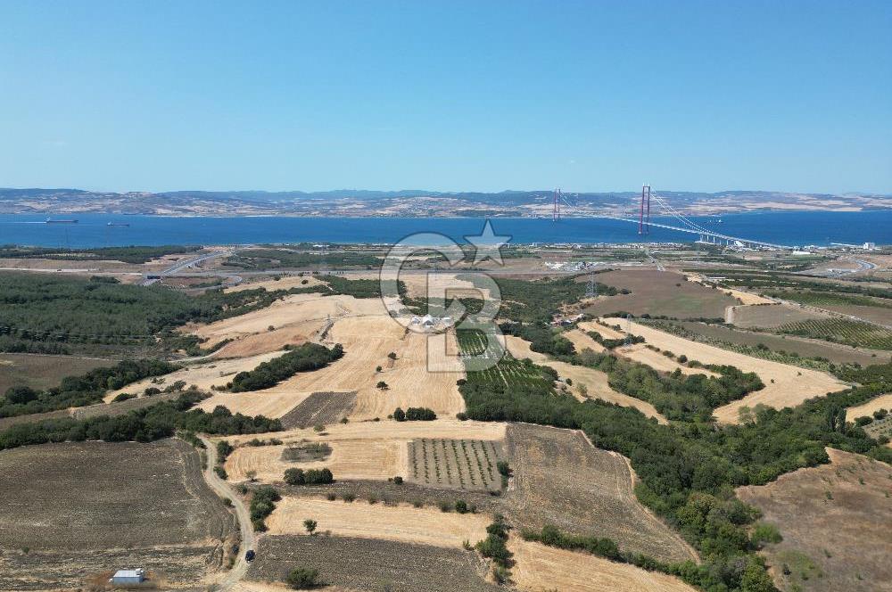 ÇANAKKALE KOCAVELİ'DE KÖPRÜ VE DENİZ MANZARALI SATILIK TARLA