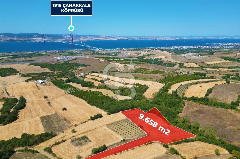 ÇANAKKALE KOCAVELİ'DE KÖPRÜ VE DENİZ MANZARALI SATILIK TARLA