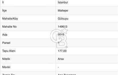 MALTEPE GÜLSUYUNDA YATIRIMLIK SATILIK İMARLI ARSA