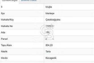 Muğla Menteşe Çatakbağyaka da uygun fiyatlı müstakil tapu 804 m2