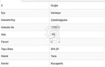 Muğla Menteşe Çatakbağyaka da uygun fiyatlı müstakil tapu 804 m2