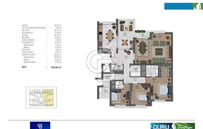 Ankara'nın Yeşil Projesi Duru Beytepe'de 156m2 Büyük 3,5+1 Kiralık Daire