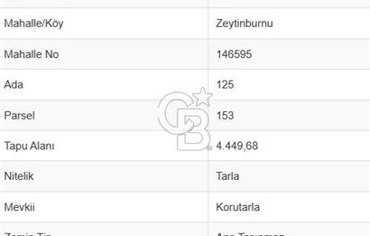 KOCAELİ İZMİT ZEYTİNBURNUN'DA 4449 M2 ARAZİ