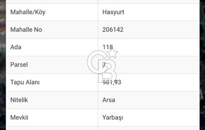 ANTALYA FİNİKE'DE 981 m2 0.75 İMARLI ARSA