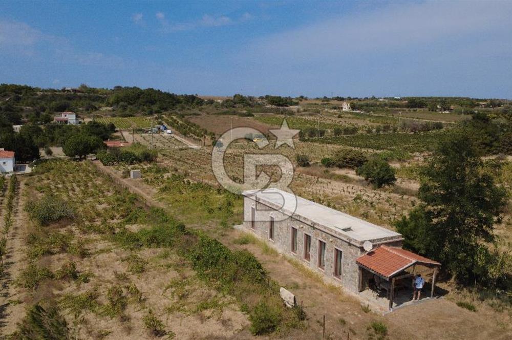 BOZCAADA CUMHURİYET MAHALLESİ’NDE DOĞAL TAŞ EV ve 1.768 m² ARSA