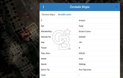 AYAŞ SİNANLI CUMA MAHALLESİ'NDE, SATILIK KONUT İMARLI TEK TAPU ARSA