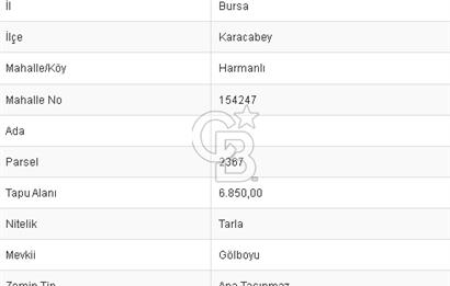CB BLACK'TAN KARACABEY HARMANLI'DA SATILIK TARLA