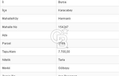 CB BLACK'TAN KARACABEY HARMANLI'DA SATILIK TARLA