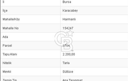 CB BLACK'TAN KARACABEY HARMANLI'DA SATILIK TARLA