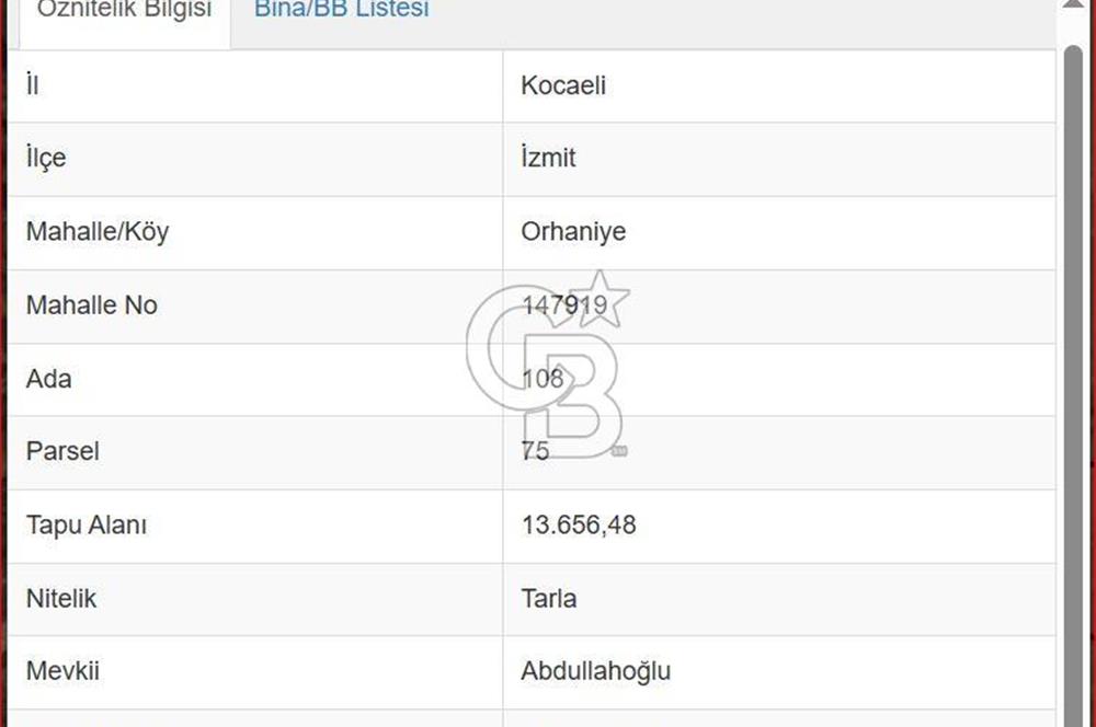 İZMİT ORHANİYE’DE YERLEŞİM YERİNE YAKIN FIRSAT 13.656 m2