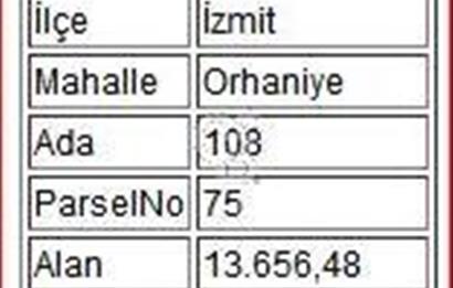 İZMİT ORHANİYE’DE YERLEŞİM YERİNE YAKIN FIRSAT 13.656 m2