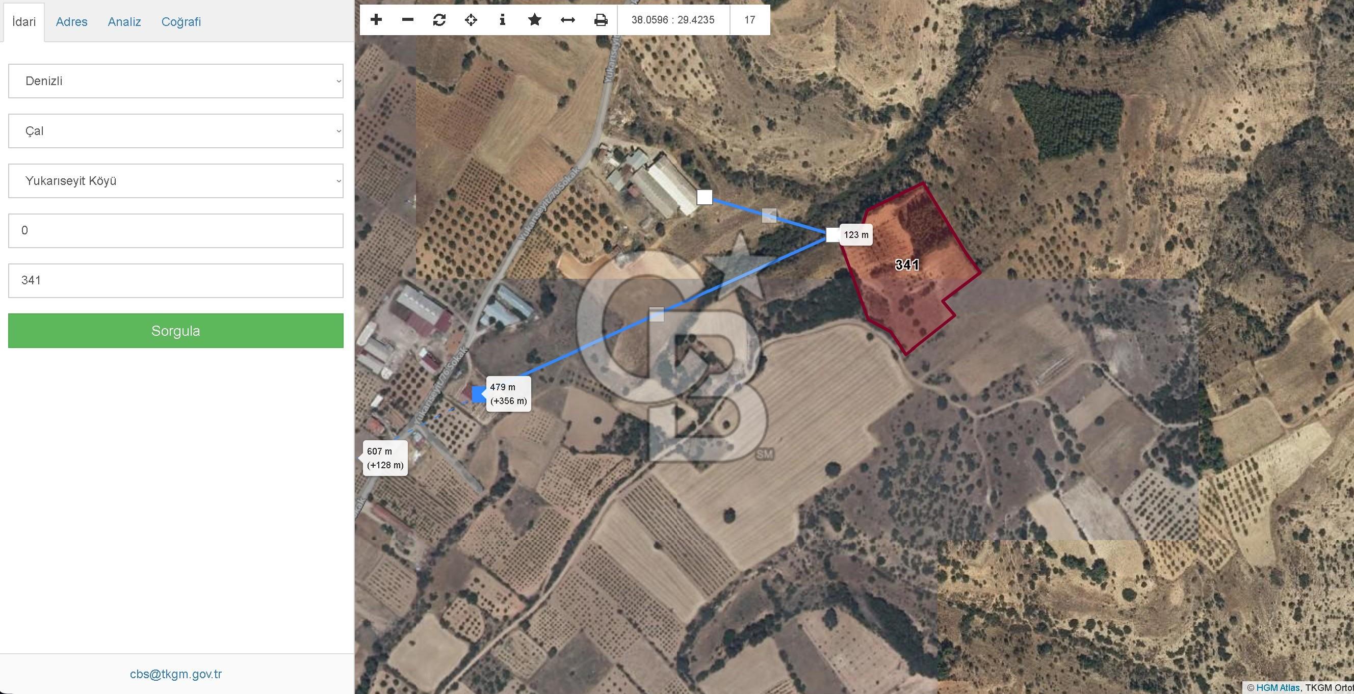 Çal Yukarıseyitte Satılık Tarla Yerleşime ve çal tokilere yakın