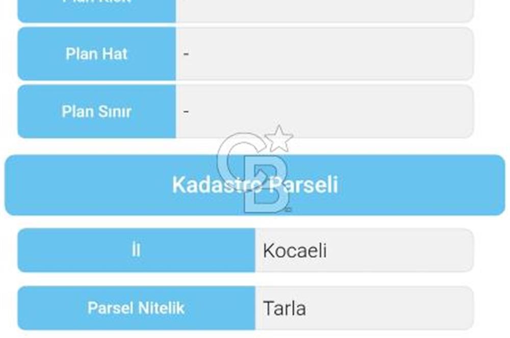 DERİNCE ÇAVUŞLU'DA 9563 m² %5 İMARLI 3 CEPHELİ SATILIK TARLA