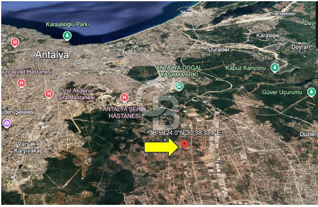 Antalya Döşemealtı Yeşilbayırda Satılık İmarlı Villa Arsası