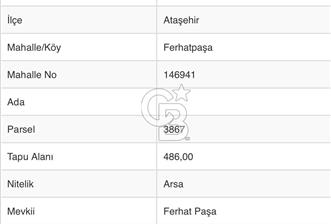 ATAŞEHİR FERHATPAŞA'DA 486 M2 ARSA 45.SOKAK