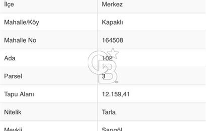 CB Fly'dan Kırklareli Merkez Kapaklıda 2.026 m² Tarla